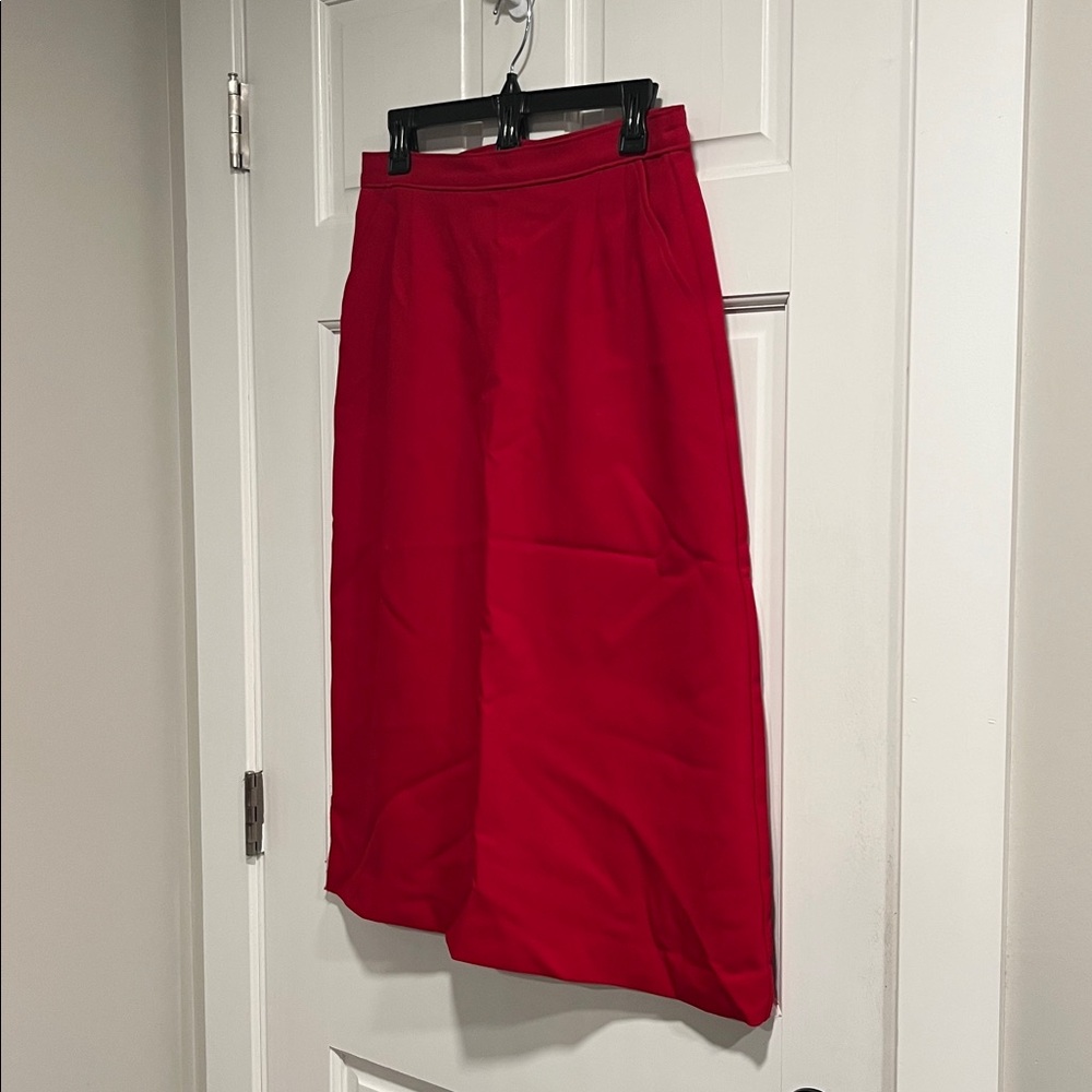 Vintage Red Pencil Skirt with Pockets Made in USA Size 12 - Picture 2 of 10